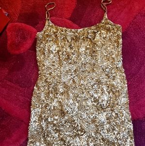 Gold Sequin Party Dress